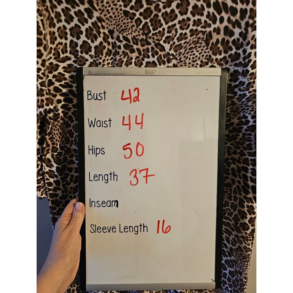 TYLER BOE Leopard Cheetah Print 3/4 Sleeve trapeze Dress Size XL - Picture 7 of 7